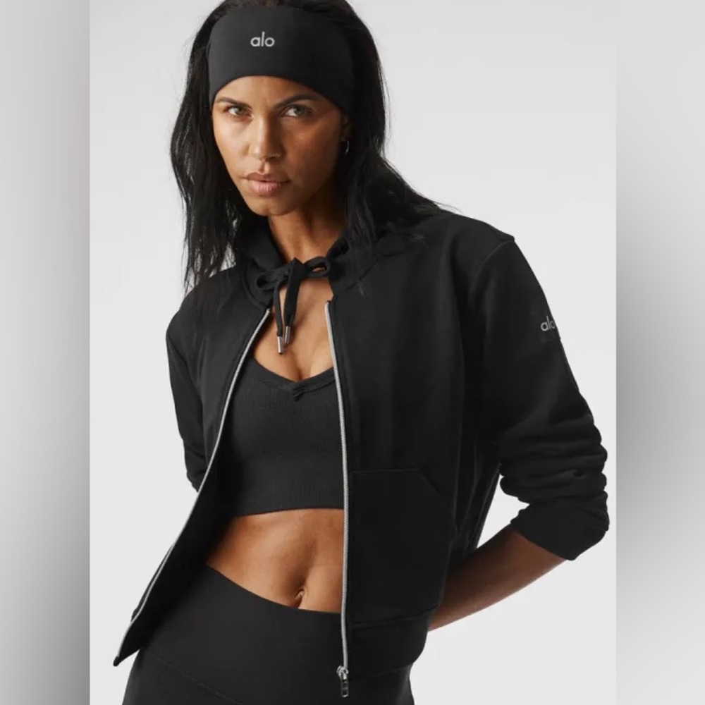 Alo Black Zip Hoodie